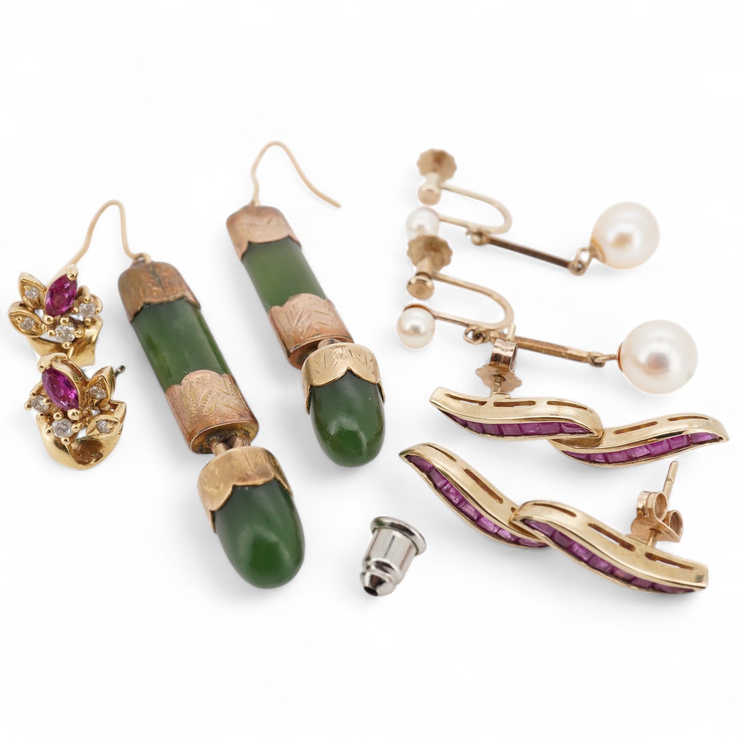 A collection of earrings